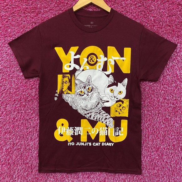 Junji Ito's Cat Diary Yon & Mu Portrait Manga T-Shirt Small - Picture 1 of 4